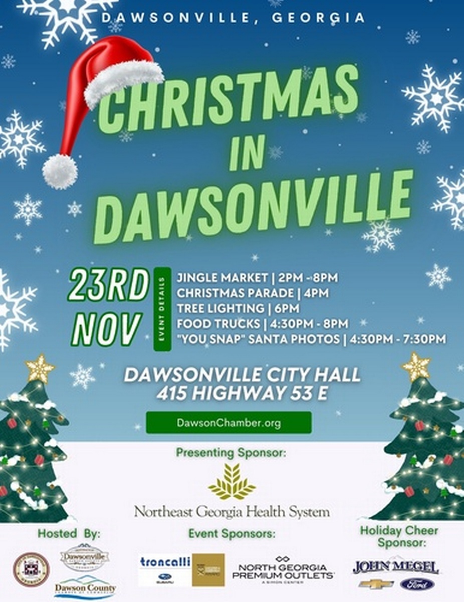 Christmas in Dawsonville Parade & Tree Lighting Nov 23, 2024